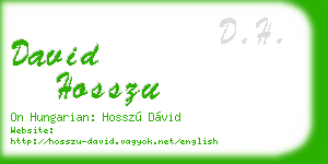 david hosszu business card
