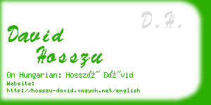 david hosszu business card